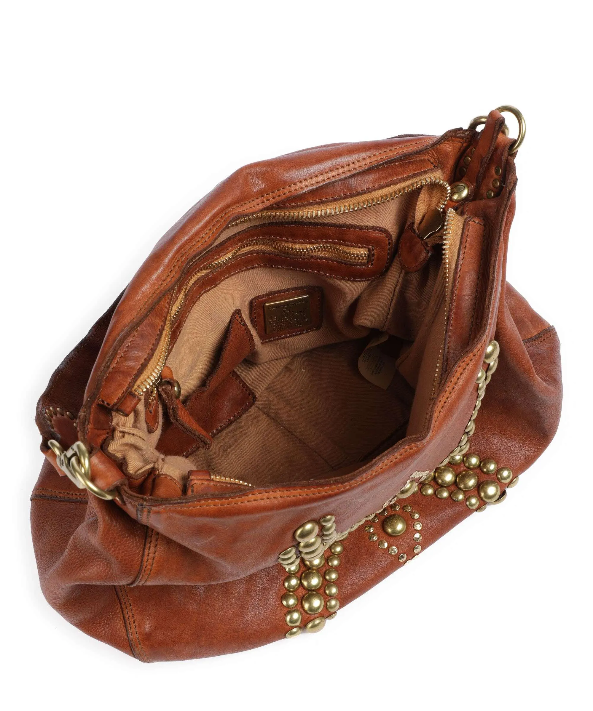  Campomaggi Borsa hobo pelle di vacchetta finemente grana cognac  