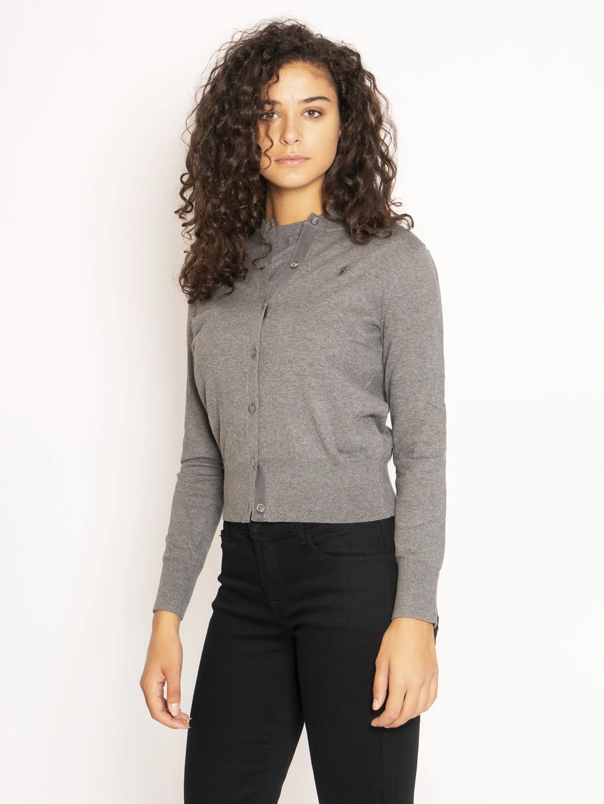 Cardigan Girocollo - Grigio