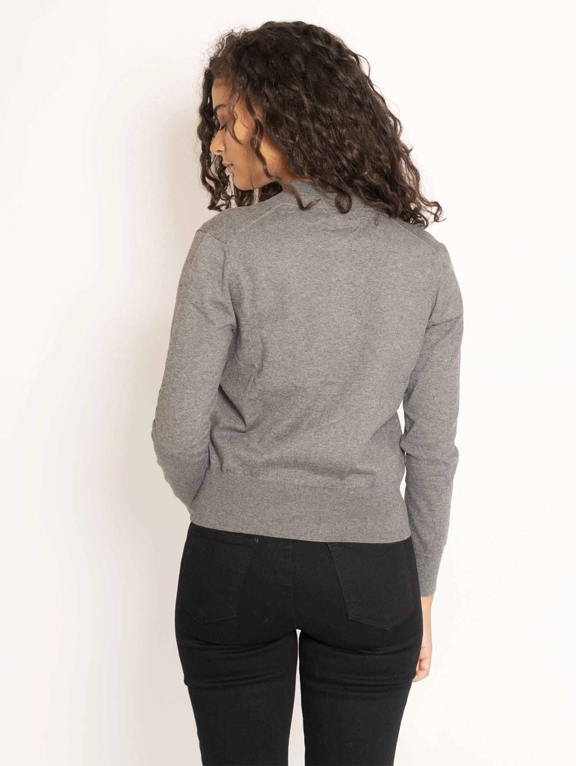Cardigan Girocollo - Grigio
