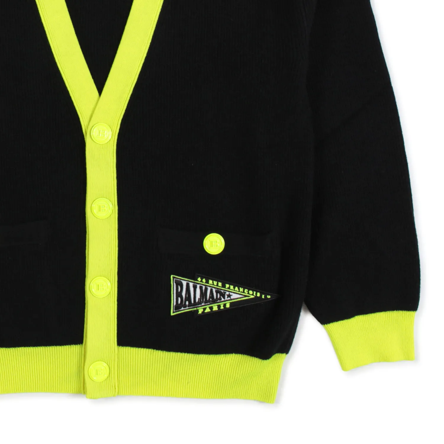 Cardigan Nero Con Dettagli Fluo Bambina E Teen