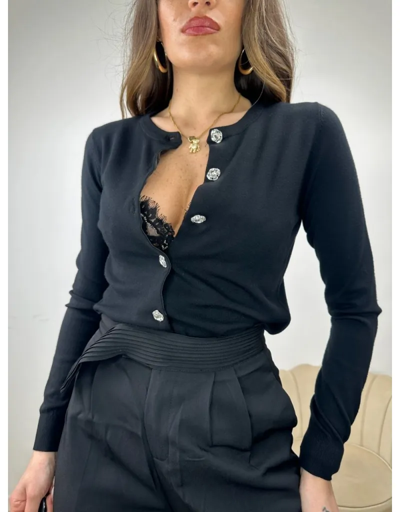 CARDIGAN PRIMAVERILE JESSY NERO