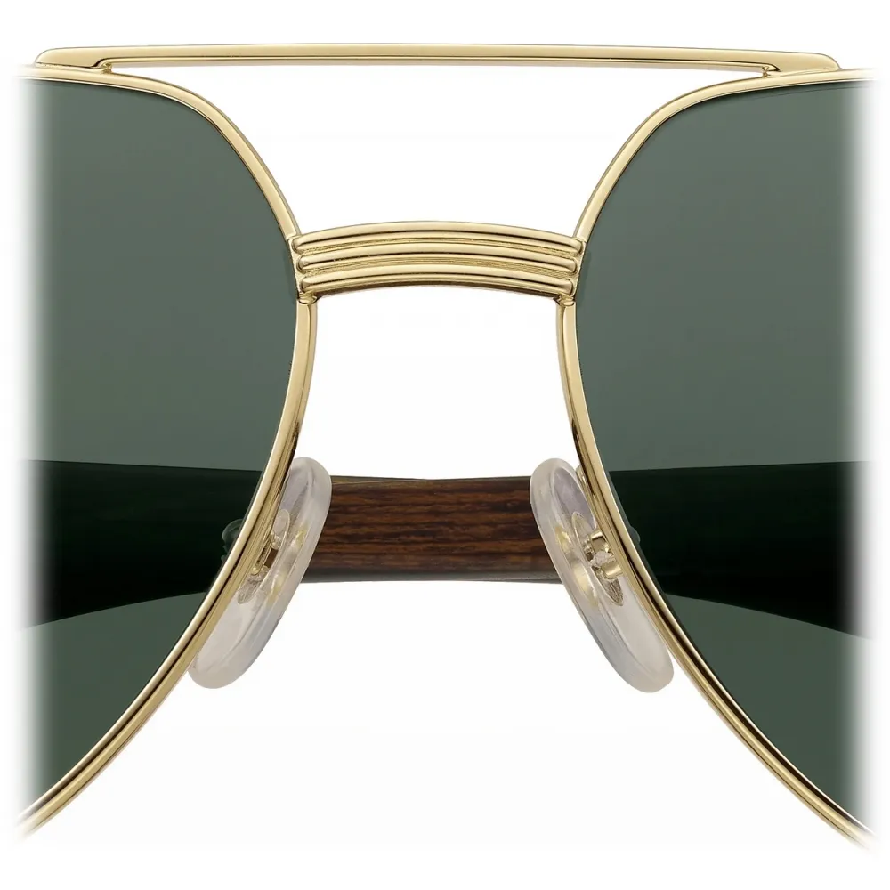 Cartier - Pilot - Legno Finitura Oro Lenti Polarizzate - Première de Cartier Collection - Occhiali da Sole - Cartier Eyewear