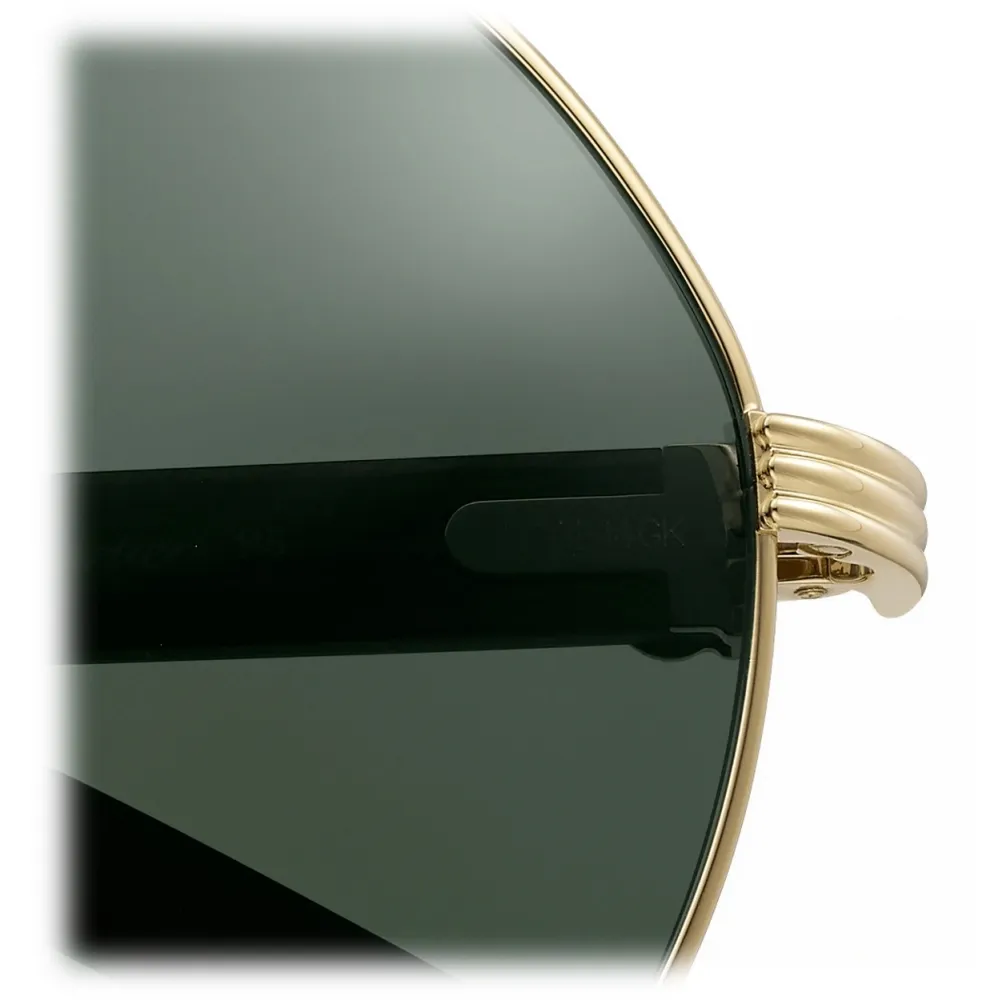 Cartier - Pilot - Legno Finitura Oro Lenti Polarizzate - Première de Cartier Collection - Occhiali da Sole - Cartier Eyewear