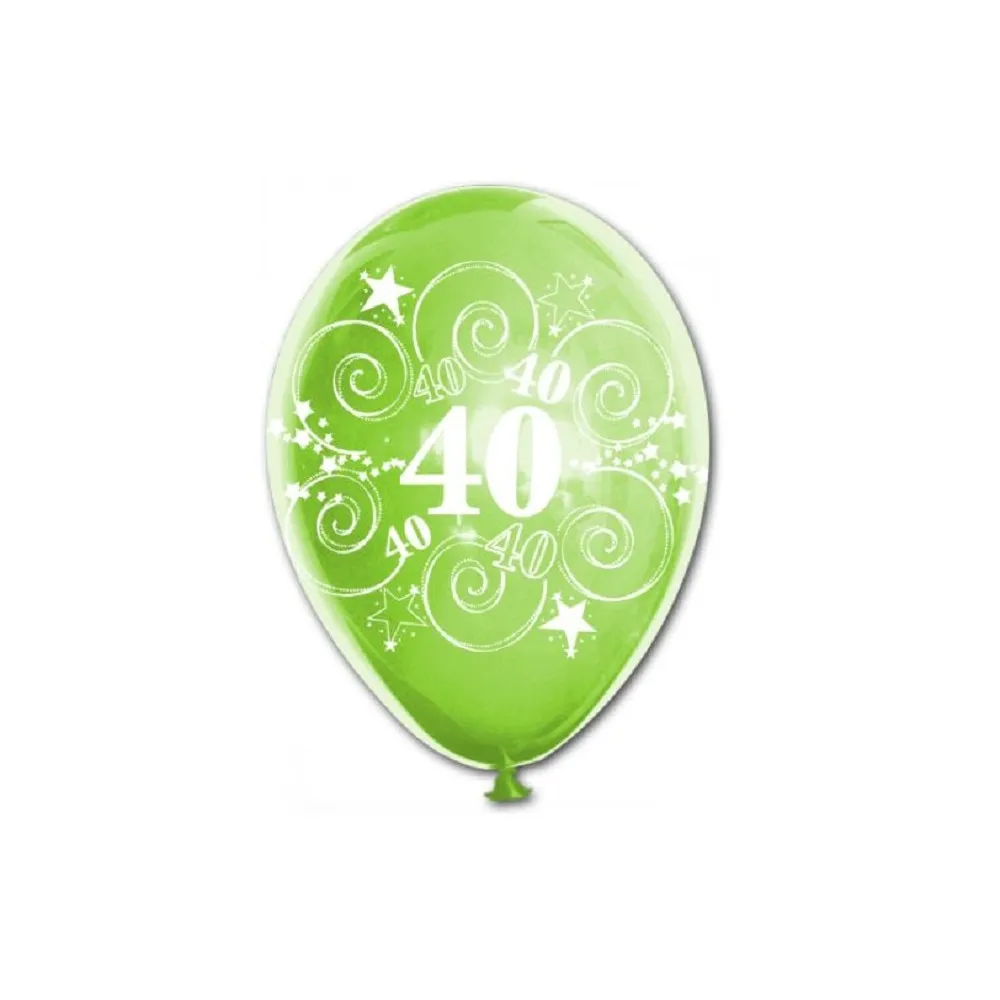 Cf. 100 Palloncini Numero 40 Quaranta Stampati Compleanno