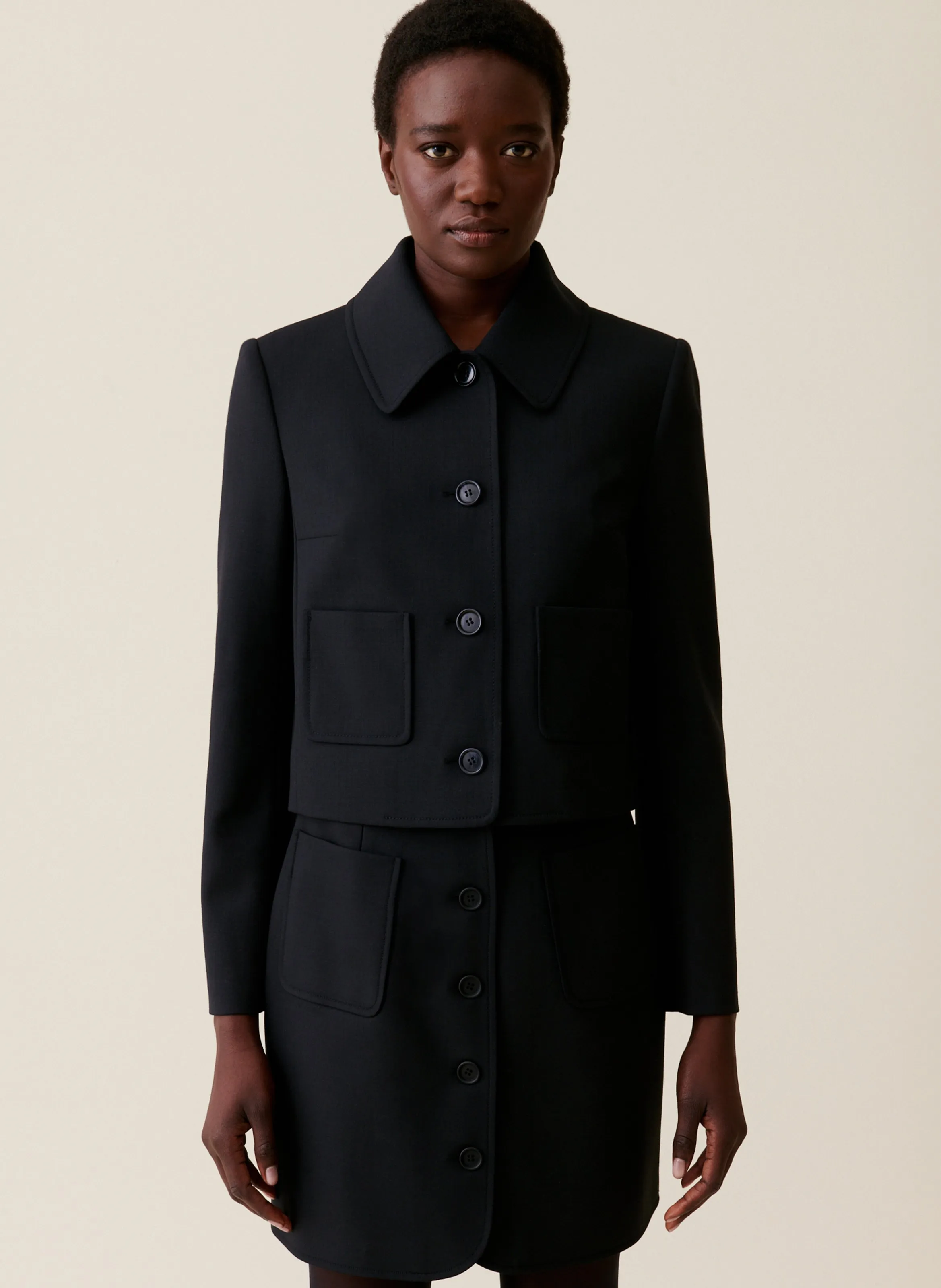  CLAUDIE PIERLOT   Giacca collo classico in misto lana | Nero