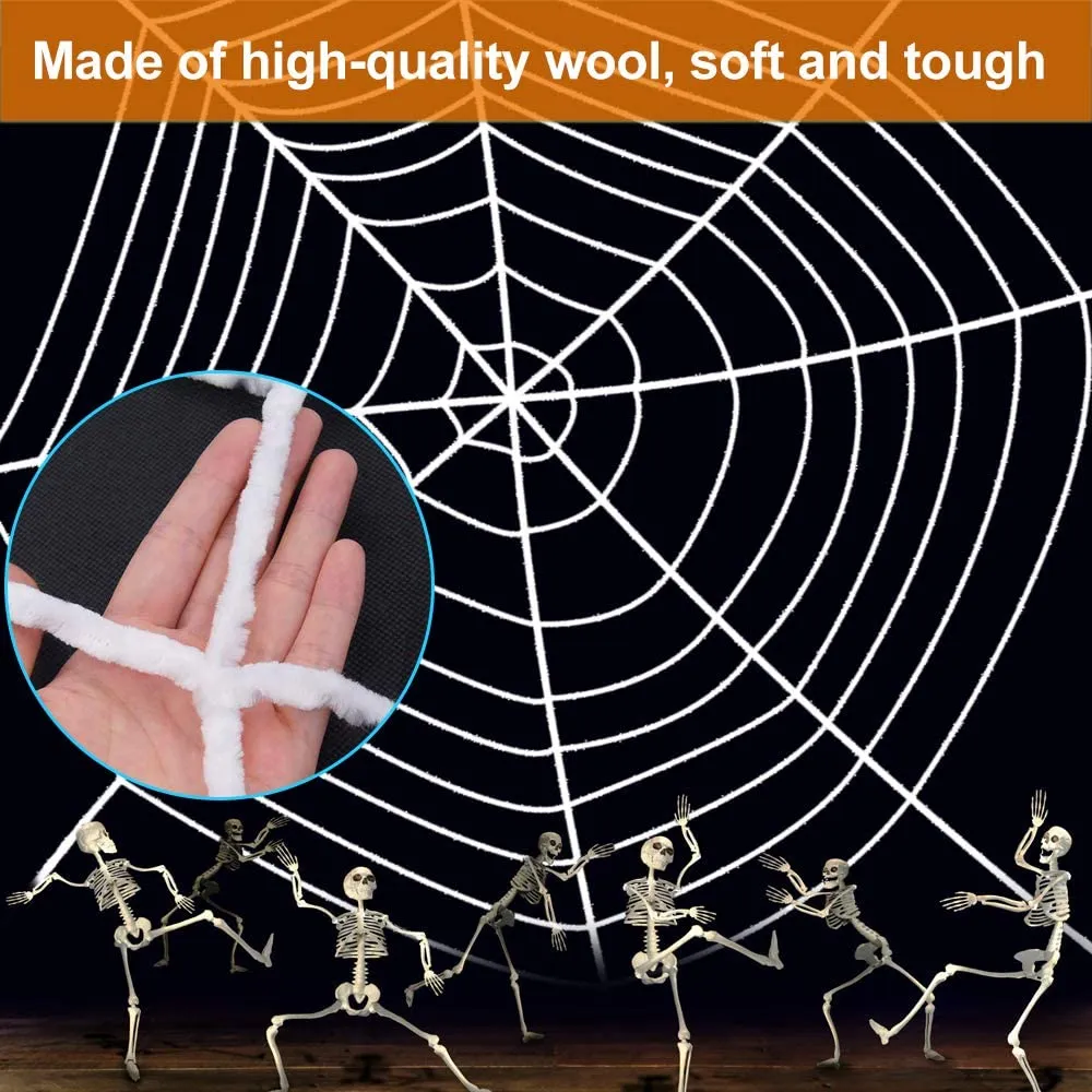 CODIRATO Ragnatela per Halloween Ragnatela Finta per Decorazioni Halloween Feste (3,6M, Bianco)