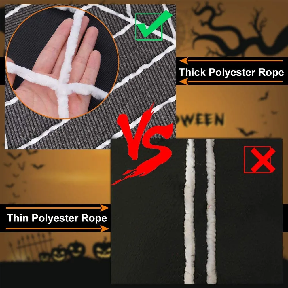 CODIRATO Ragnatela per Halloween Ragnatela Finta per Decorazioni Halloween Feste (3,6M, Bianco)