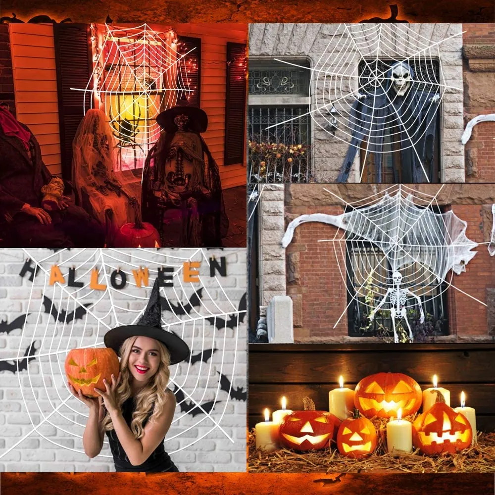 CODIRATO Ragnatela per Halloween Ragnatela Finta per Decorazioni Halloween Feste (3,6M, Bianco)