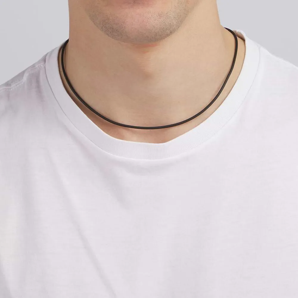 Collana Gentleman Argento Rodiato 925/1000 Maglia Corda 45 cm 1505648
