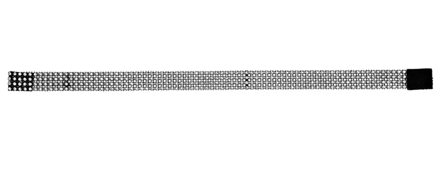 Collo con strass Argento-Nero