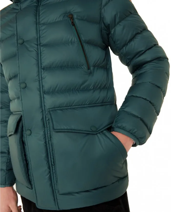 COLMAR Piumino uomo 1235 5ST Concrete A-ET Giacca Media con Cappuccio Verde 335 SHERWOOD - SPIKE