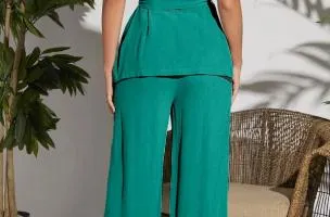 Completo camicia e pantaloni, menta