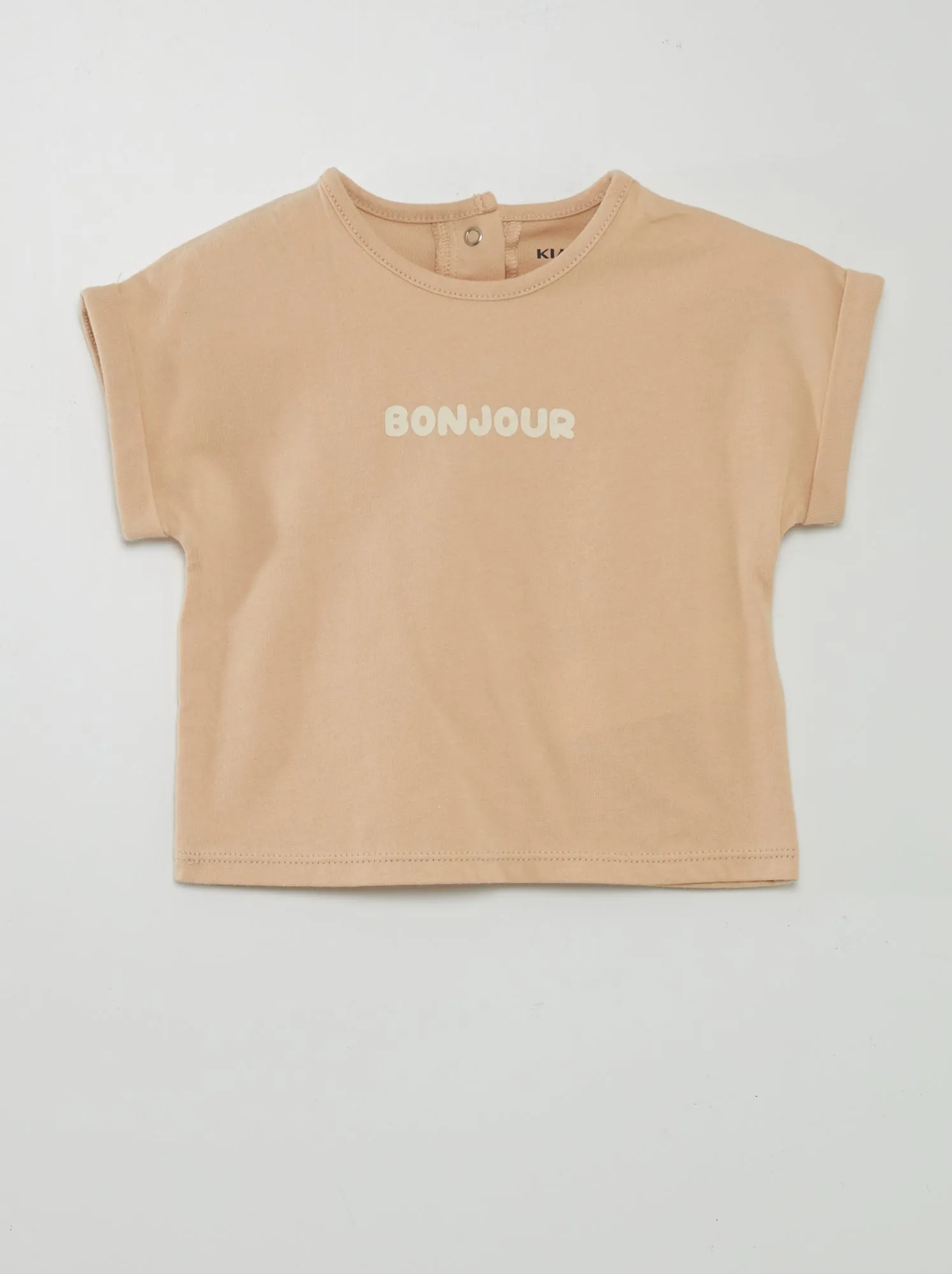 Completo t-shirt + pantaloni paperbag - BEIGE