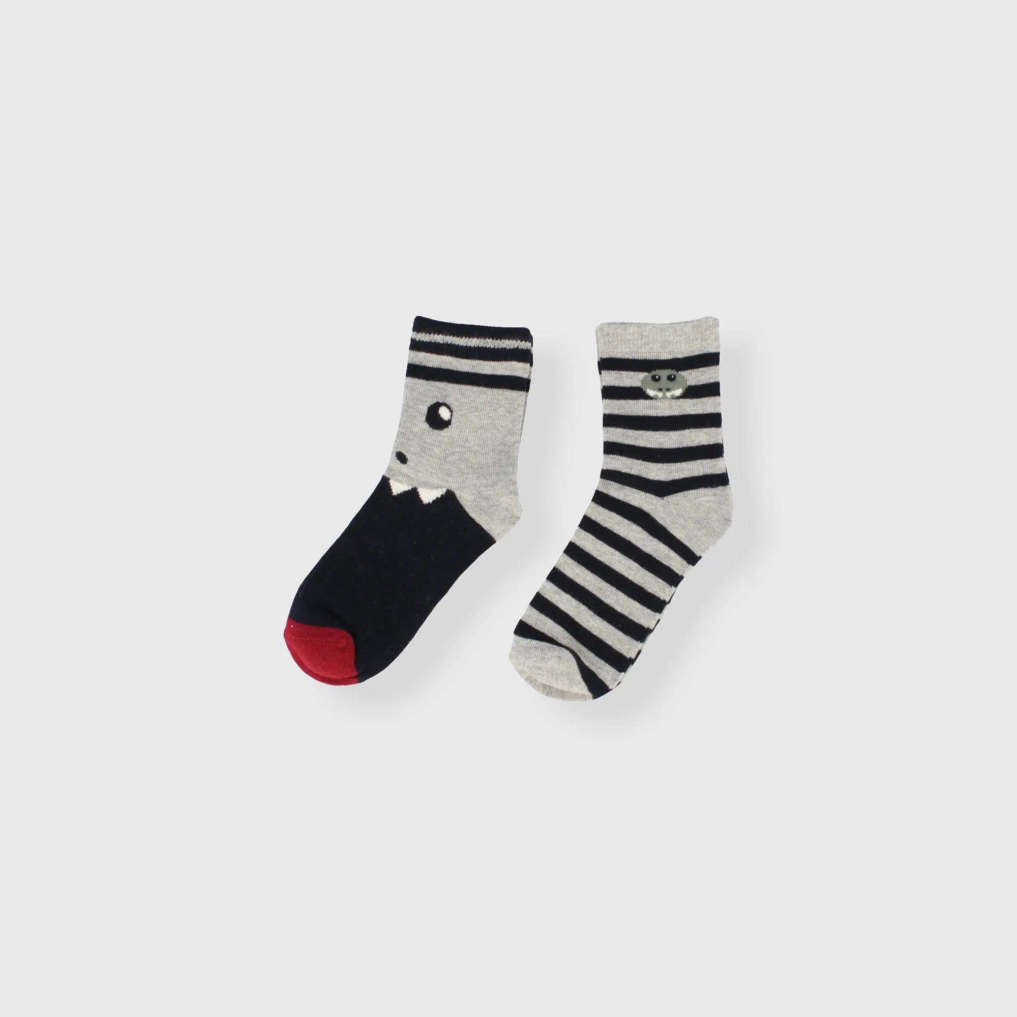 Confezione da due paia di calzini da bambino, GRIGIO            