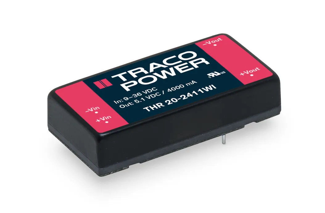 Convertitore c.c.-c.c. isolato 20W, Vin 18 → 75 V dc, Vout 15V cc, 3'000V cc No No
