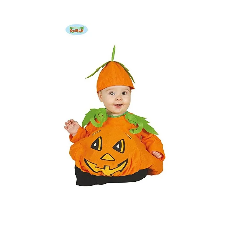 COSTUME BABY ZUCCA 6/12 MESI VESTITO COMPLETO DI CAPPELLO PER TRAVESTIMENTI DI HALLOWEEN E PARTY A TEMA