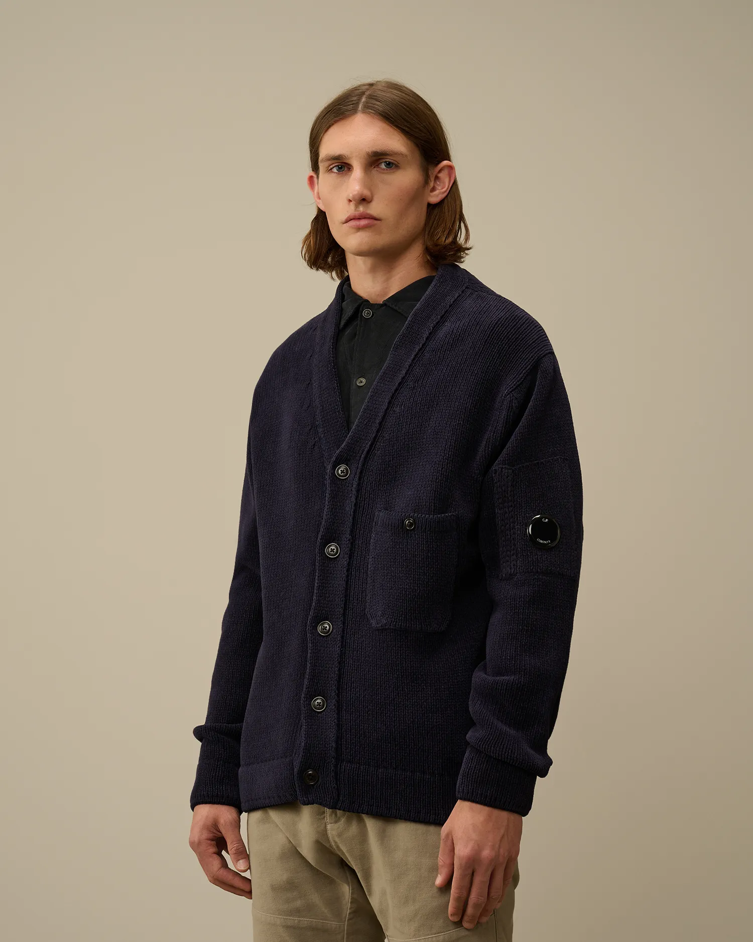 Cotton Chenille Buttoned Cardigan