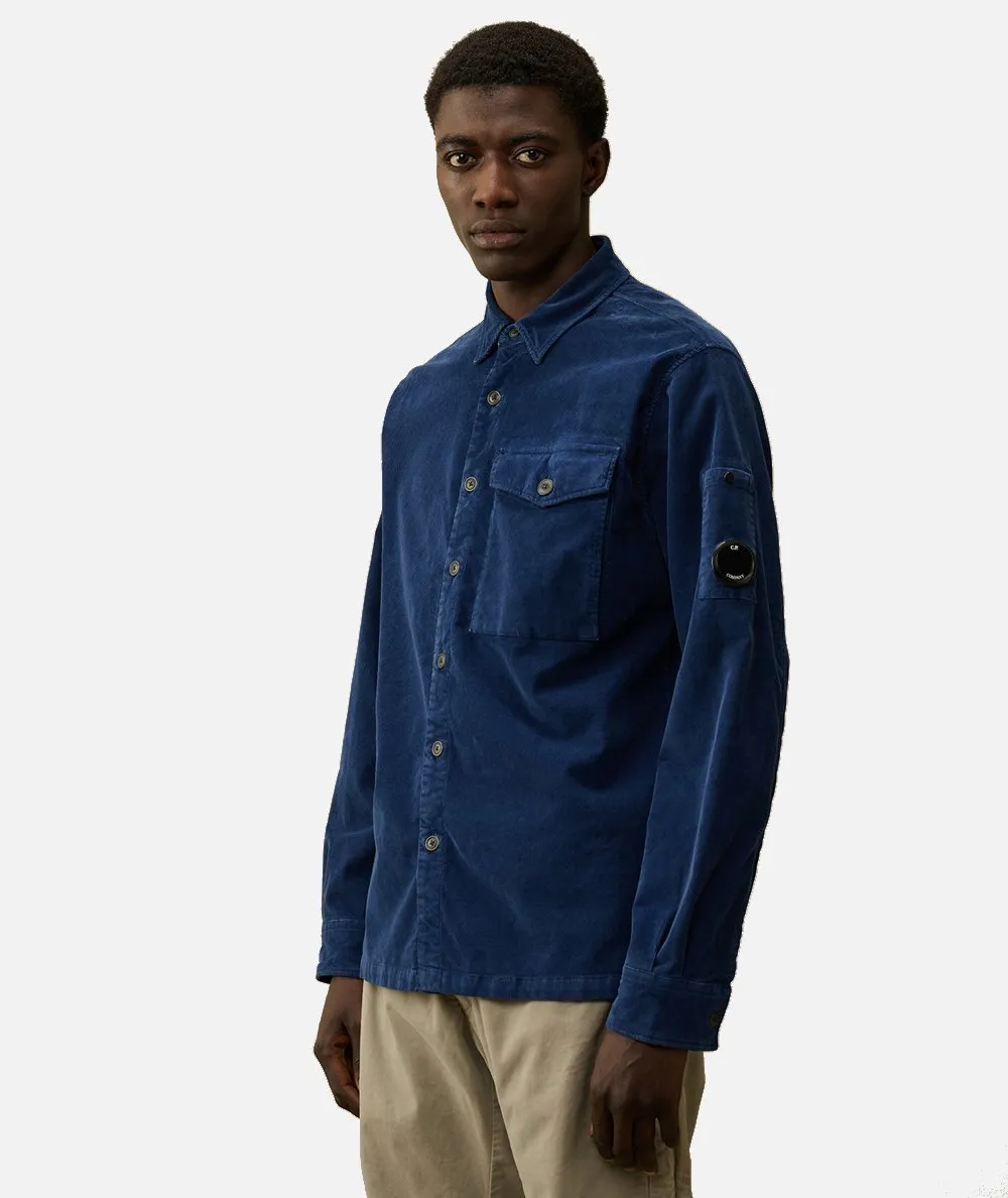 C.P. COMPANY--Camicia abbottonata con lenti in velluto a coste