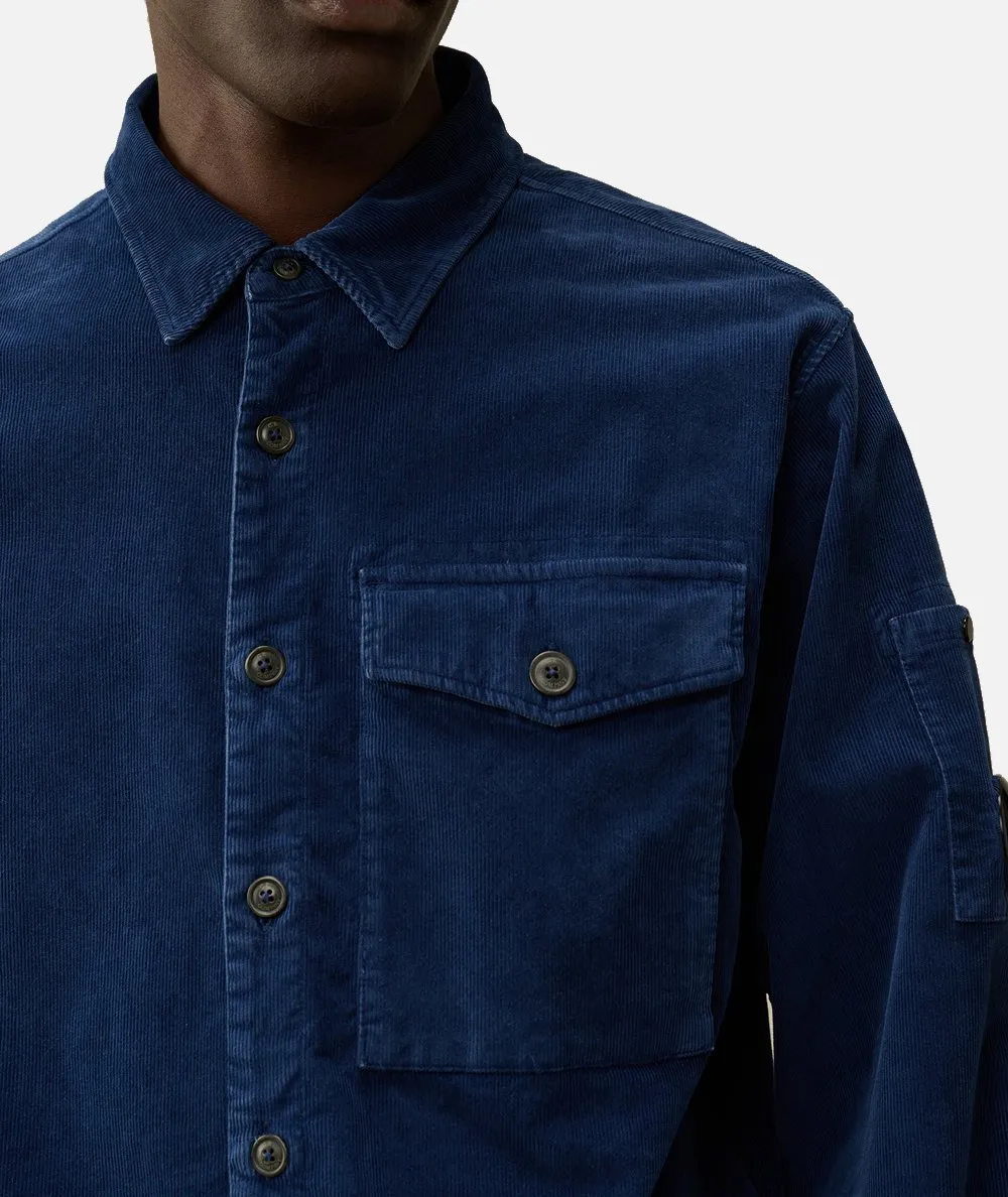 C.P. COMPANY--Camicia abbottonata con lenti in velluto a coste