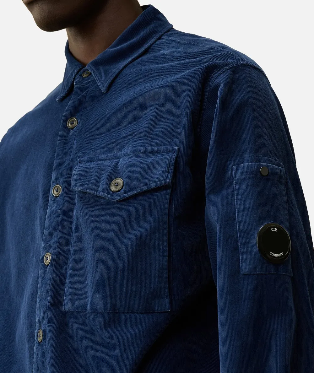 C.P. COMPANY--Camicia abbottonata con lenti in velluto a coste