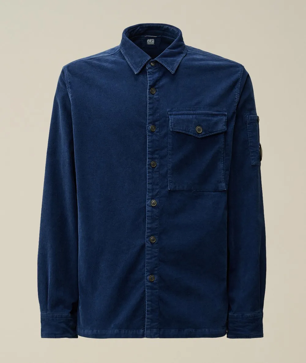 C.P. COMPANY--Camicia abbottonata con lenti in velluto a coste