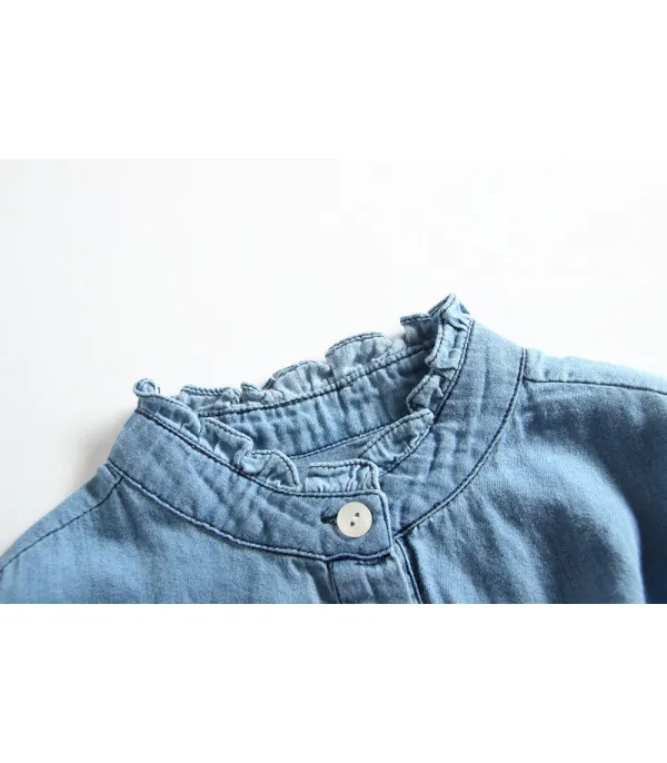 Denim-tulle baby dress