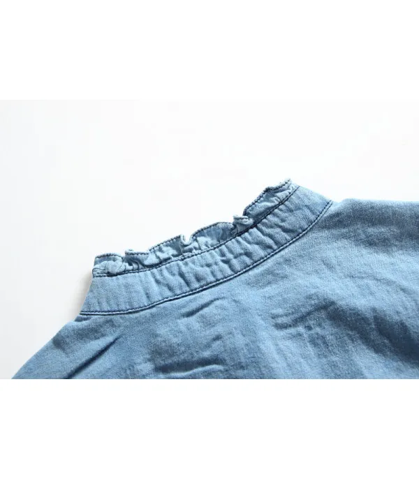 Denim-tulle baby dress
