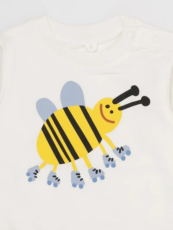 Felpa bambino Stella McCartney con stampa ape Bianco