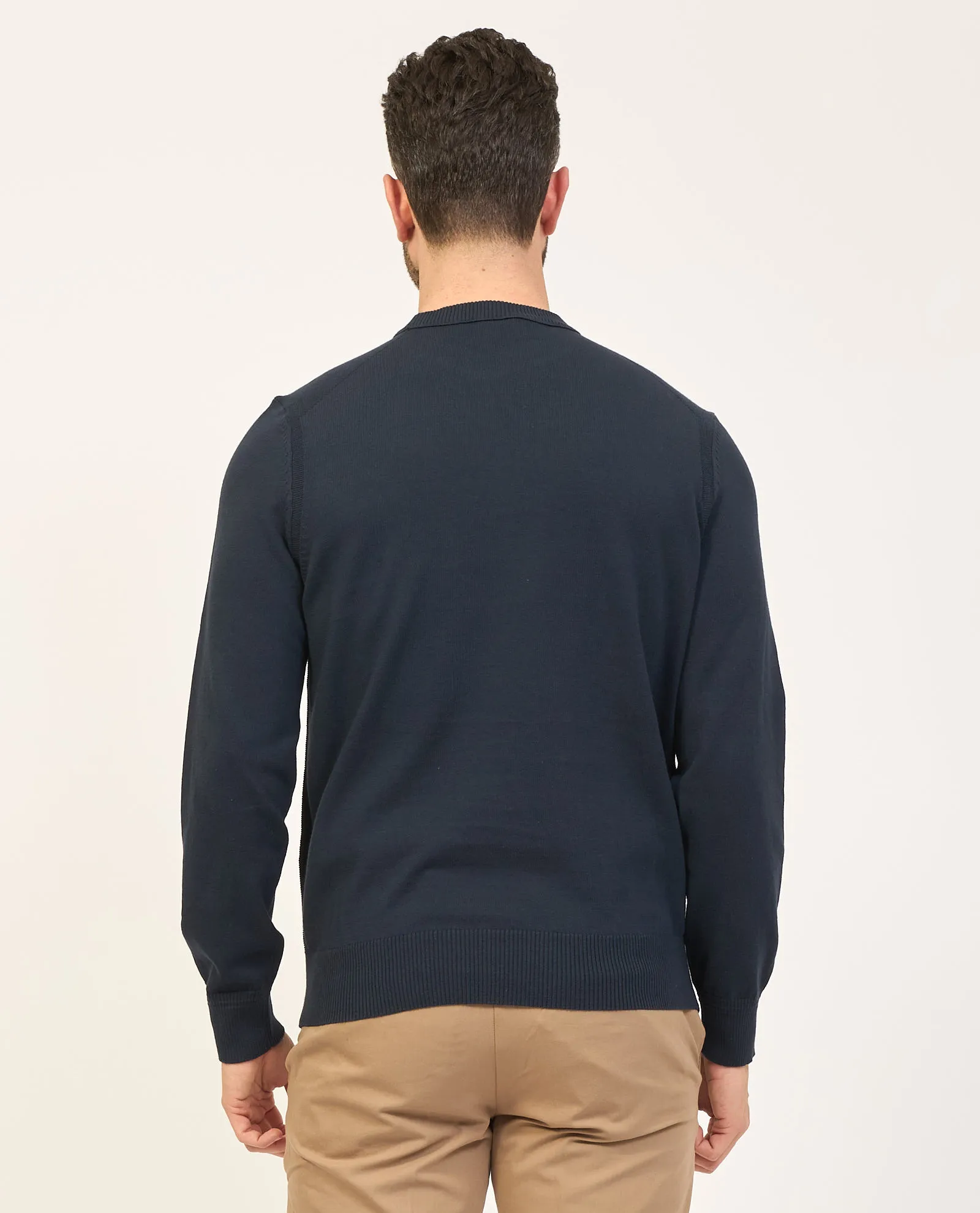 Felpa blu Boss regular fit con logo ricamato