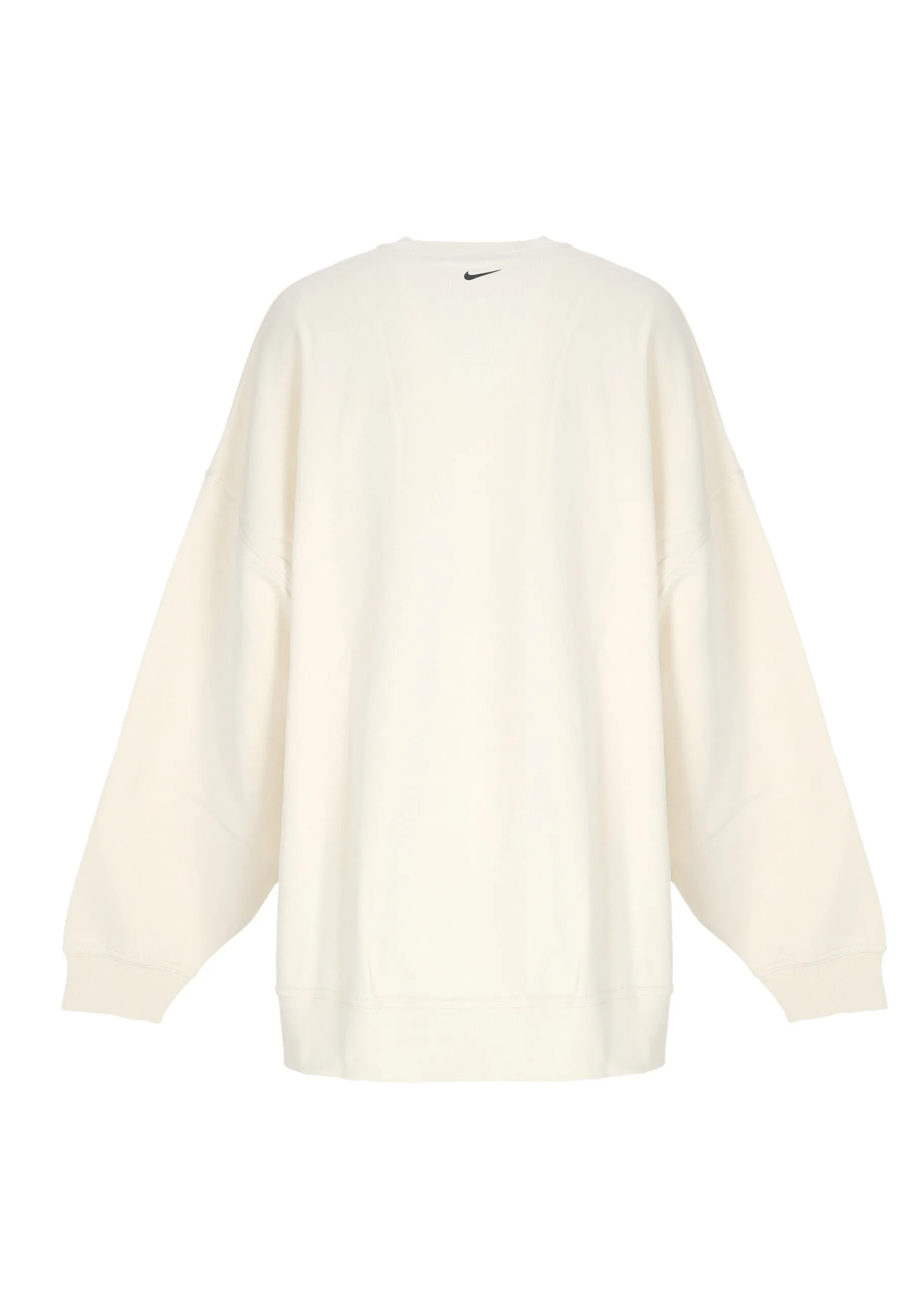 Felpa Girocollo Donna W Sportswear Swoosh Big Logo Crewneck Coconut Milk/black