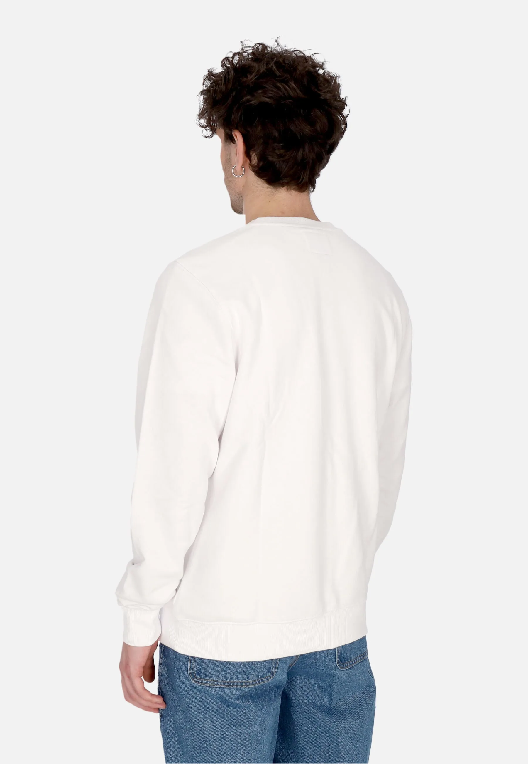 Felpa Leggera Girocollo Uomo Mlb Imprint Helix Crew Sweatshirt Losdod White Wash