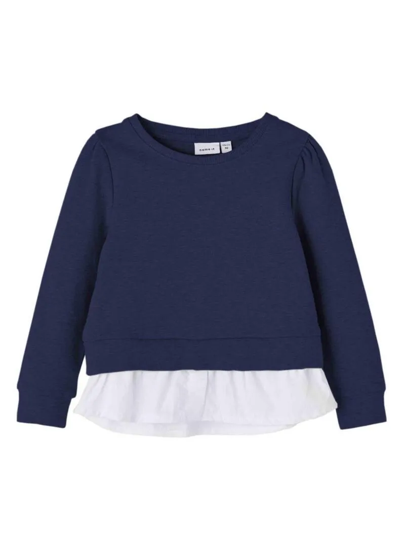 Felpa Name It Nimbu Blu Navy per Bambina