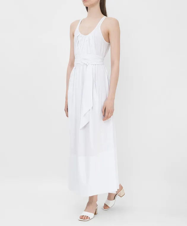 Forte&Fragile Abito bianco con drappeggio 21D025