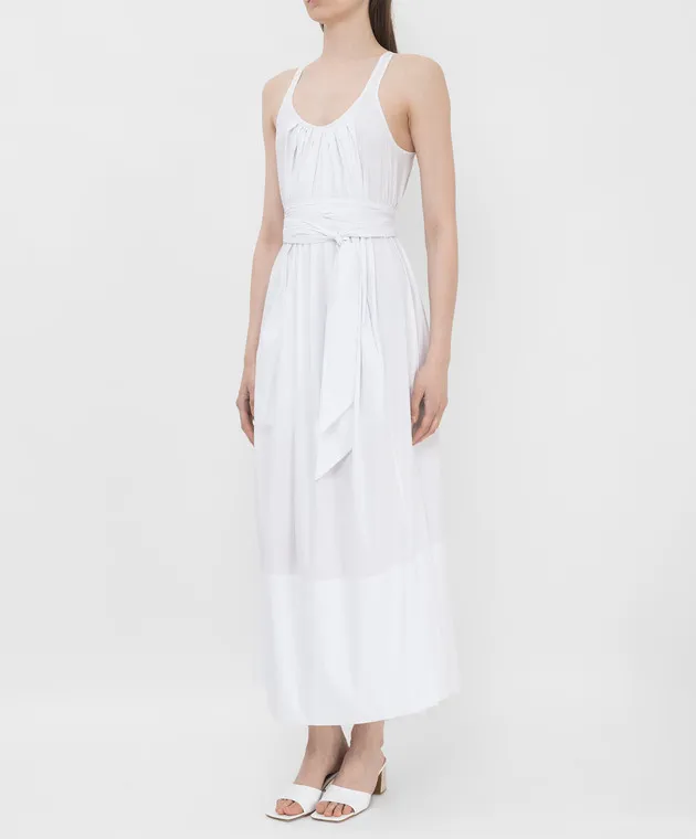 Forte&Fragile Abito bianco con drappeggio 21D025
