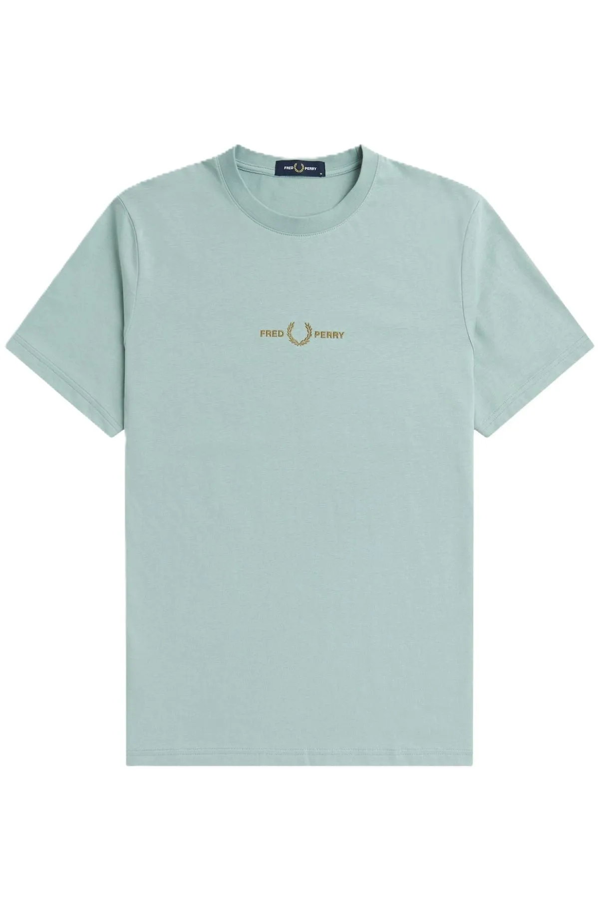 Fred Perry T-shirtcon Logo Ricamato Celeste
