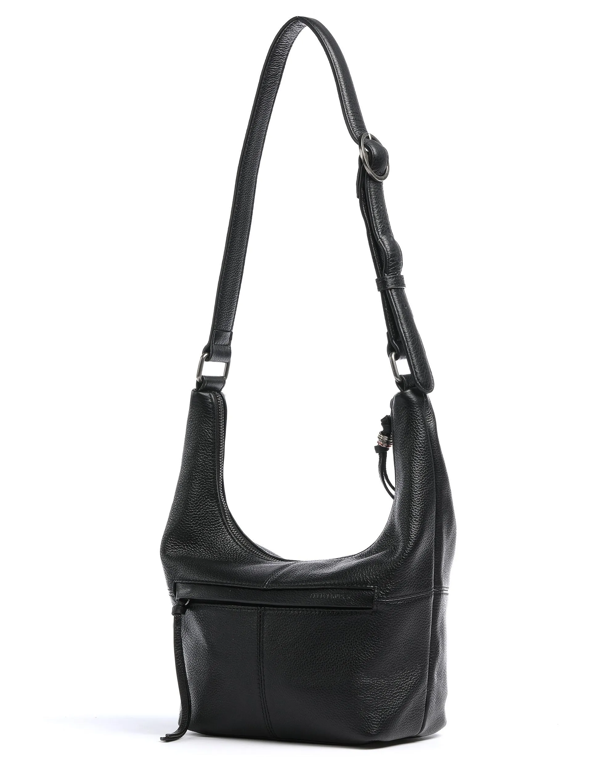  FredsBruder Pruvia Borsa hobo pelle di vacchetta grana nero  