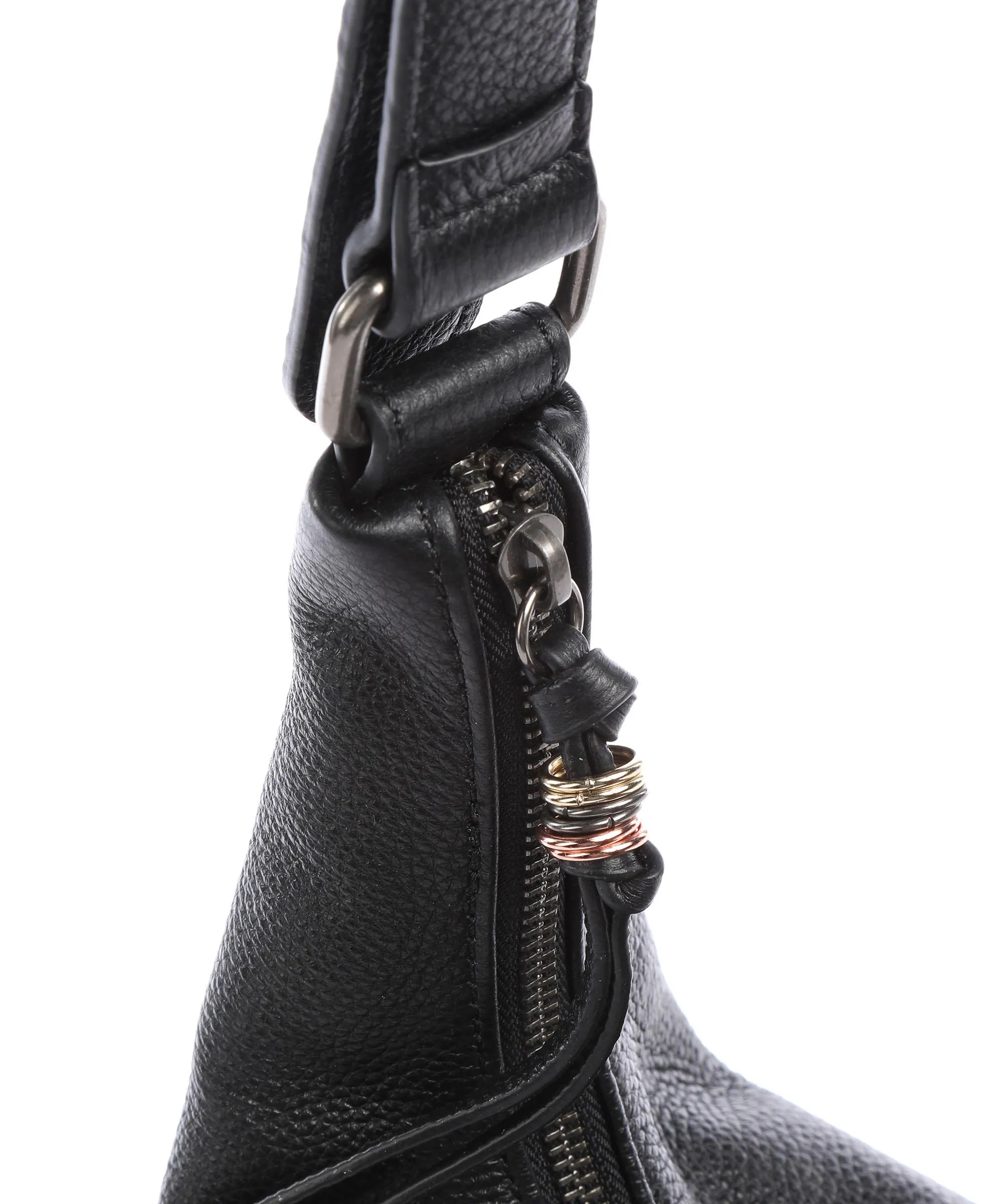  FredsBruder Pruvia Borsa hobo pelle di vacchetta grana nero  