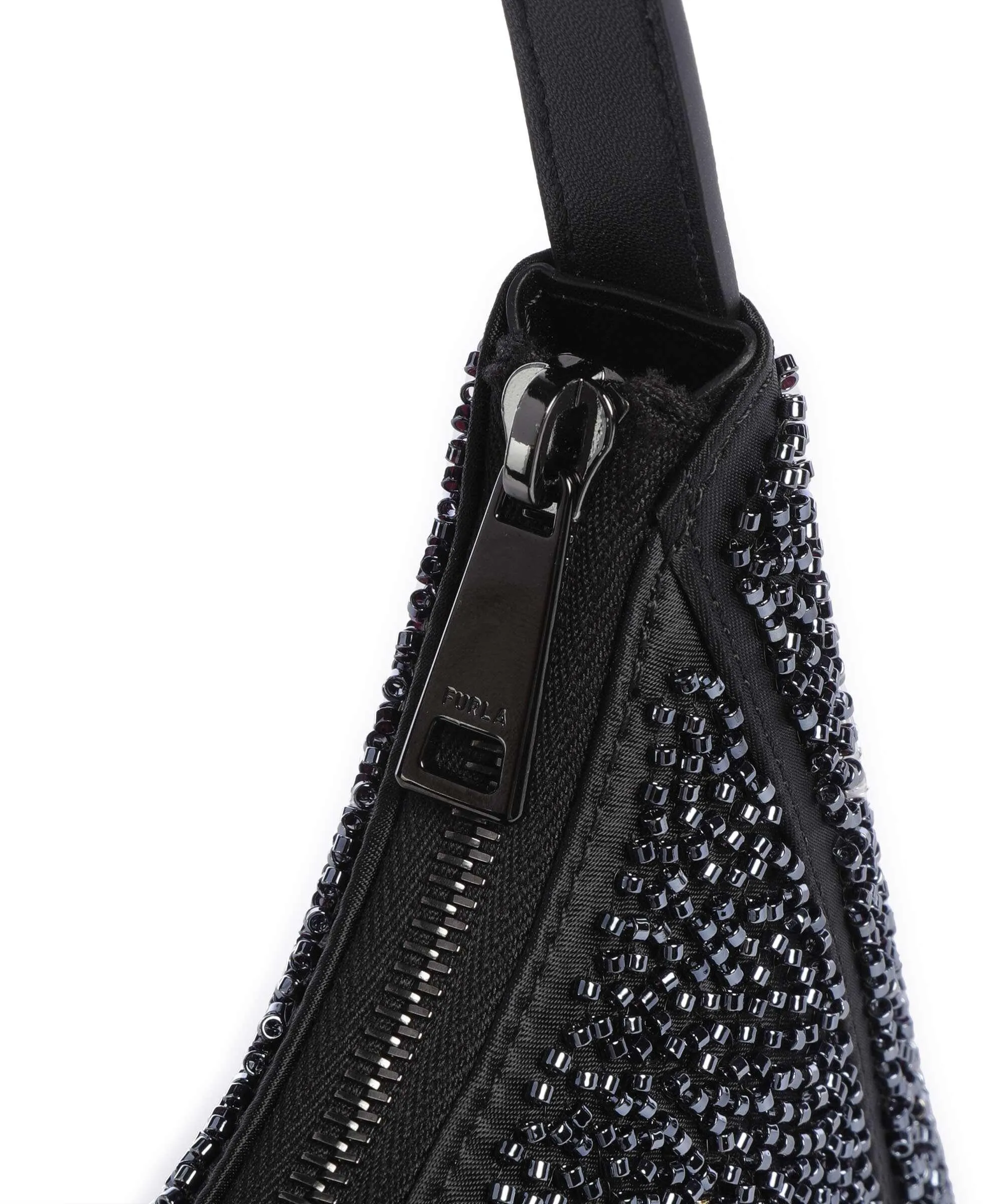  Furla Diamante Mini Borsa a spalla pelle a grana fine, poliammide nero  