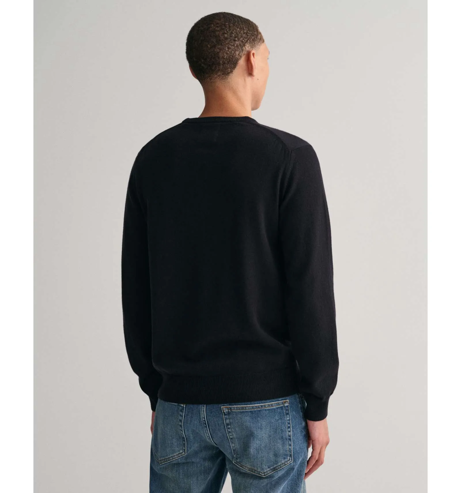 GANT uomo maglia pullover girocollo lana nero 87211 5 BLACK