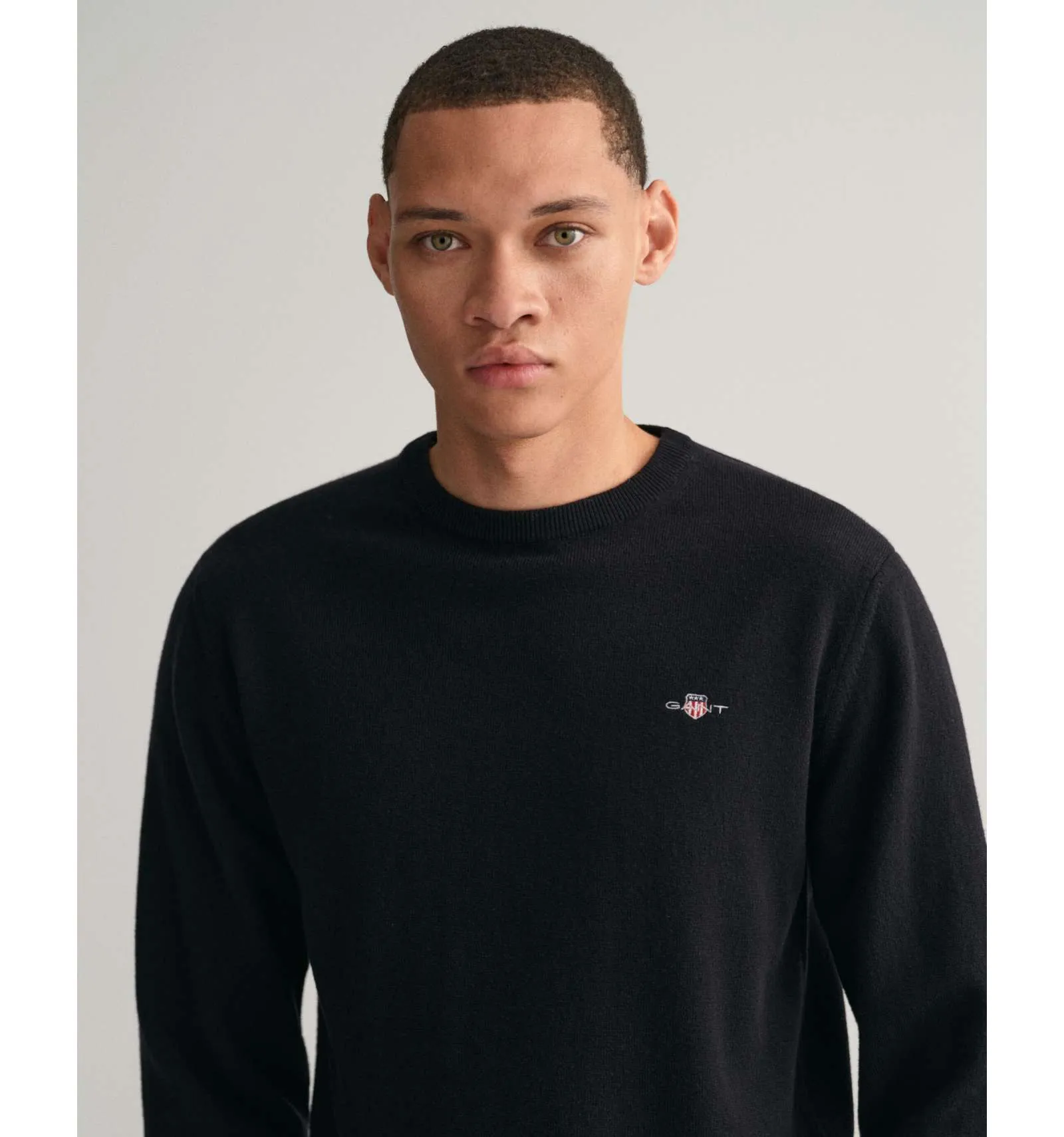 GANT uomo maglia pullover girocollo lana nero 87211 5 BLACK