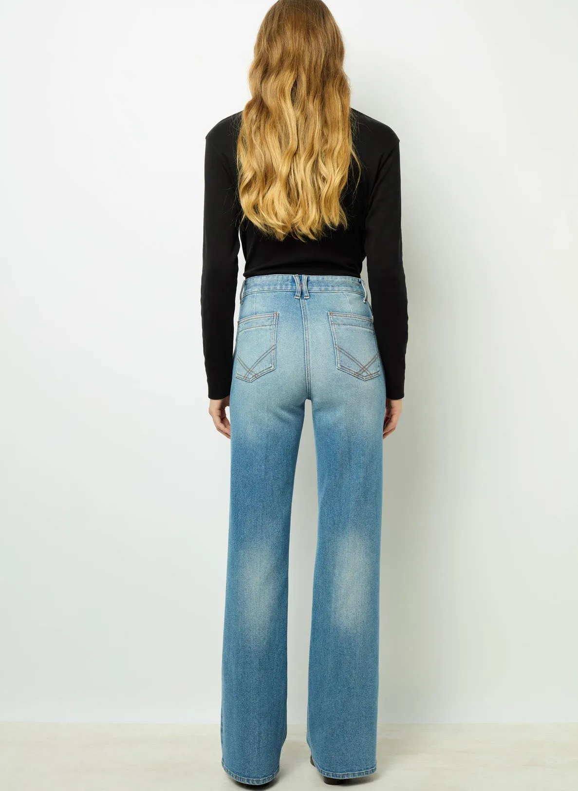  GERARD DAREL   ANNA - Jeans flare a vita alta in cotone délavé | Blu