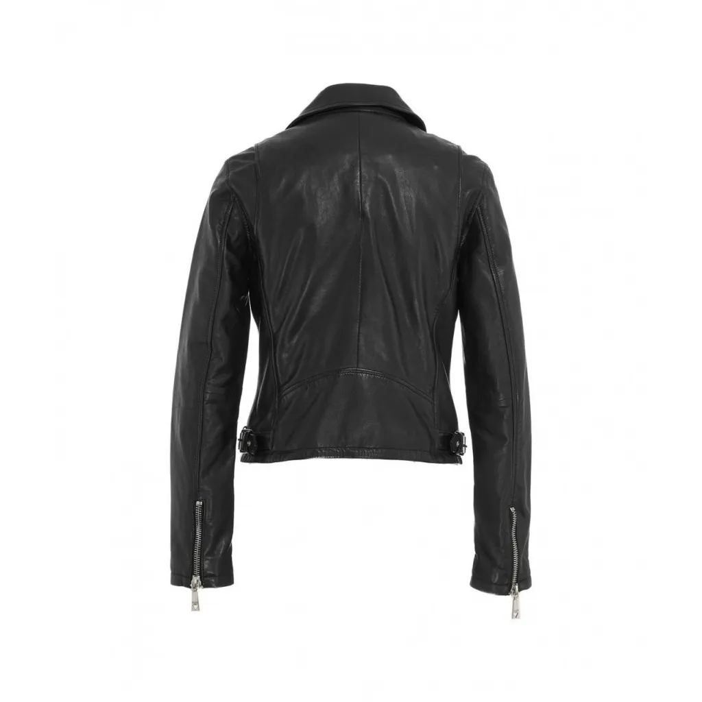 Giacca biker in pelle nero