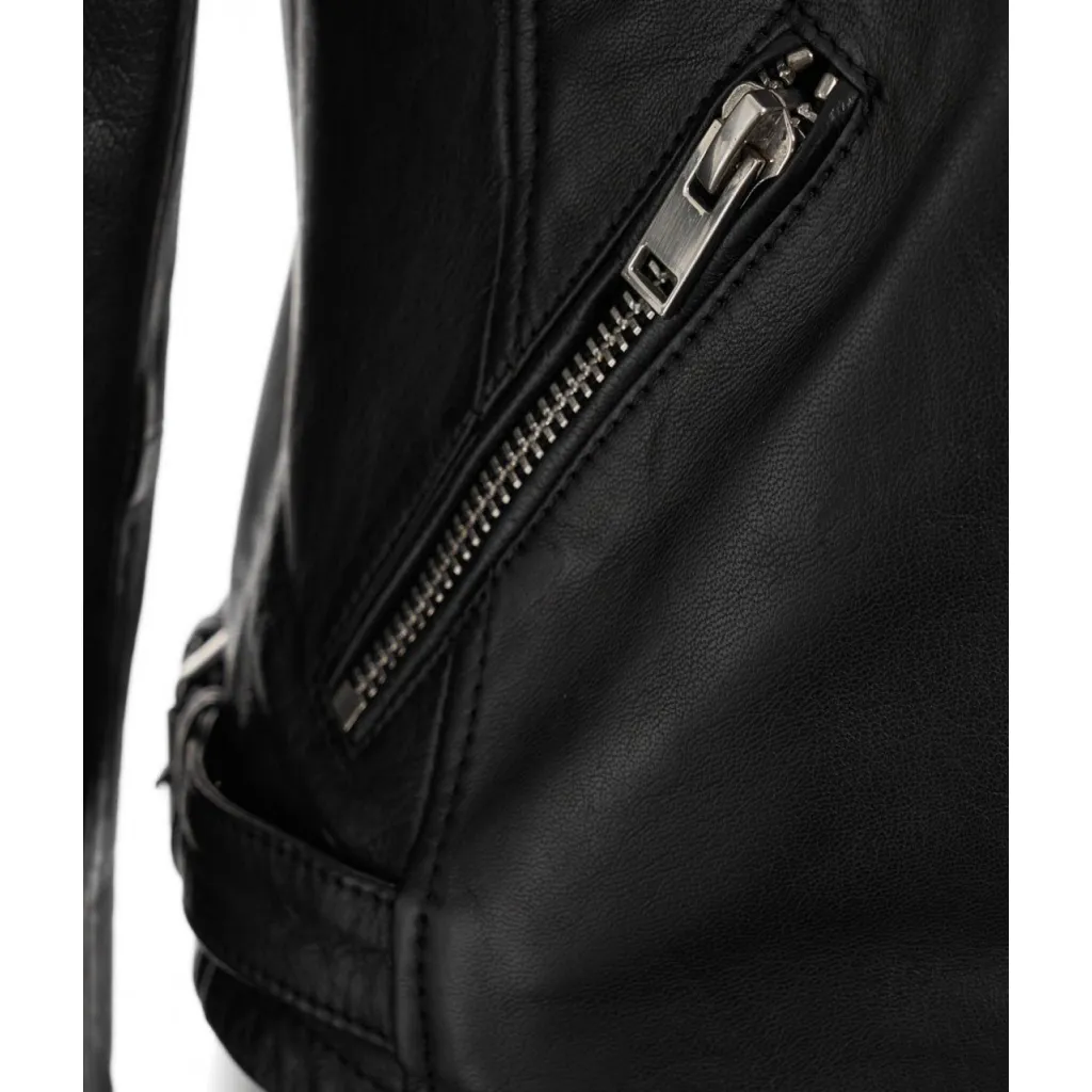 Giacca biker in pelle nero