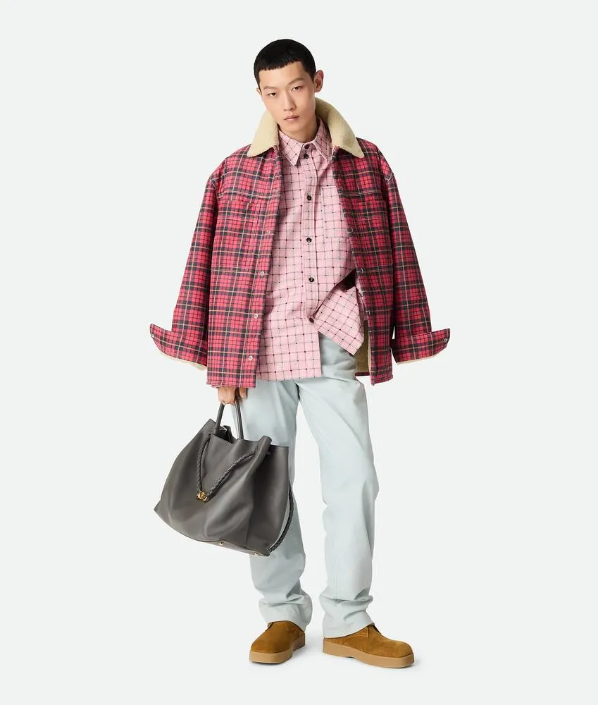 Giacca in shearling stampato 