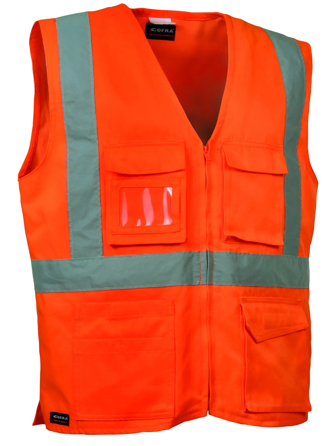 Gilet alta visibilità Arancione Cofra, 4XL, , chiusura con Zipper