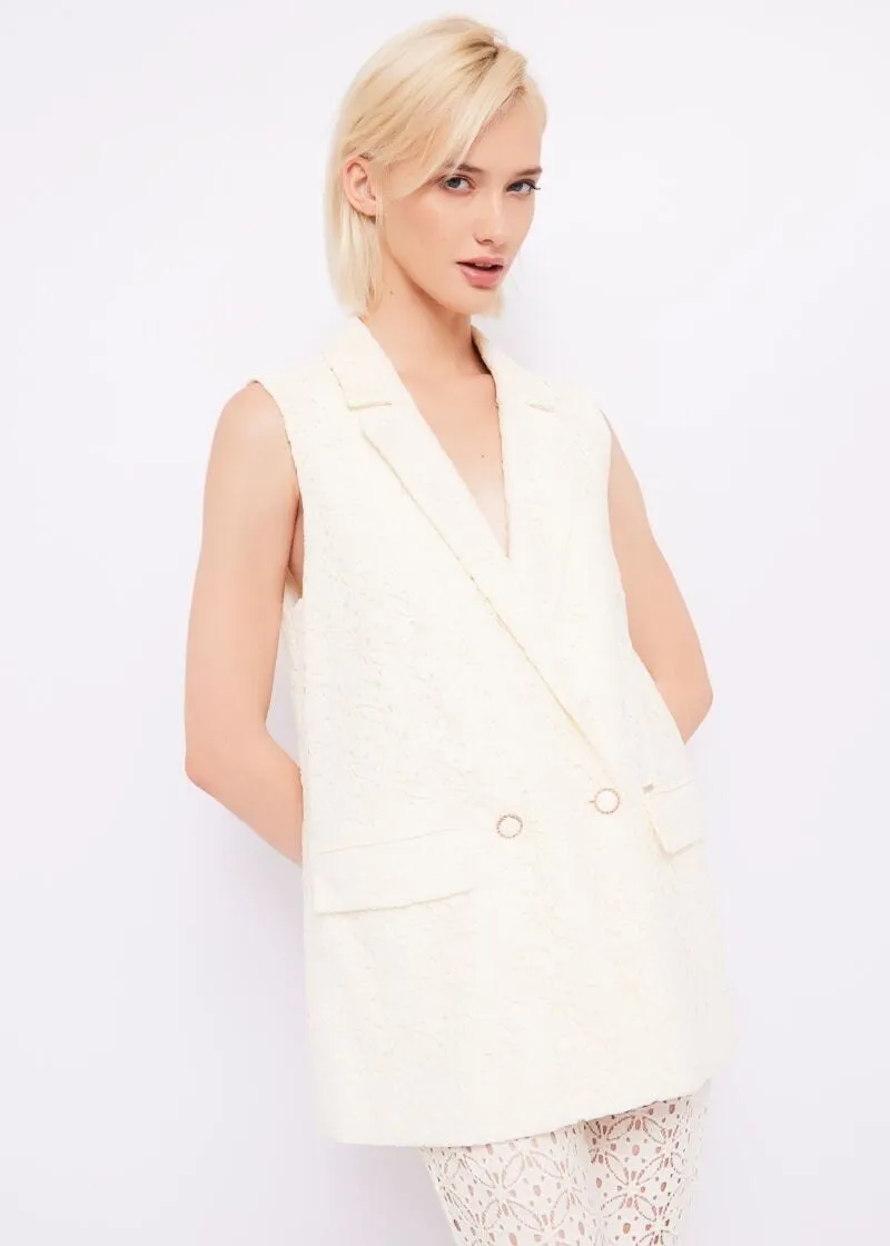 Gilet doppiopetto in pizzo