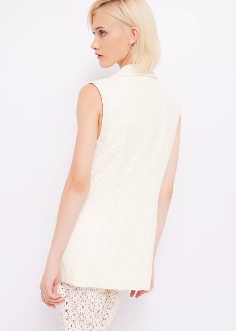 Gilet doppiopetto in pizzo