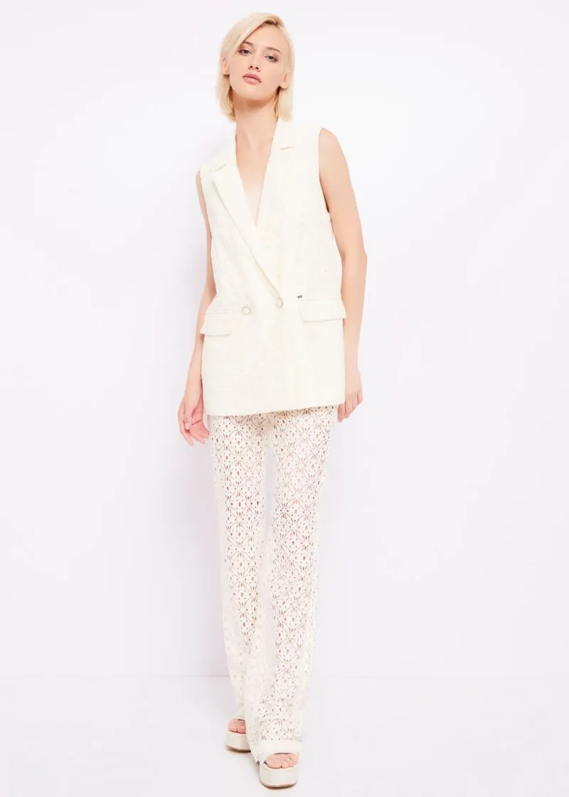 Gilet doppiopetto in pizzo
