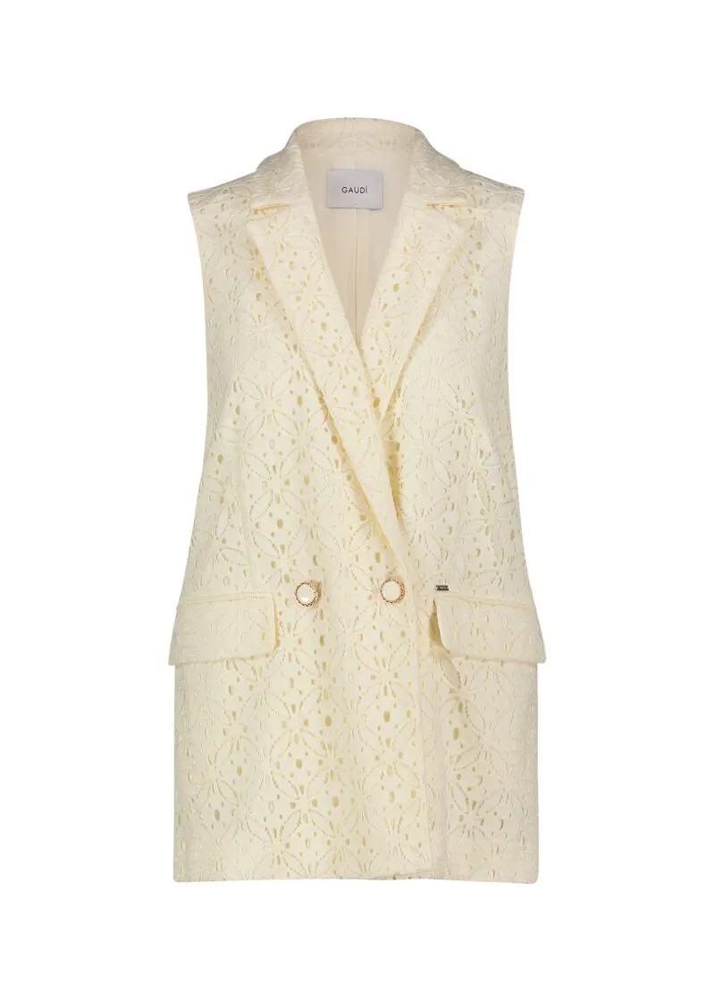 Gilet doppiopetto in pizzo