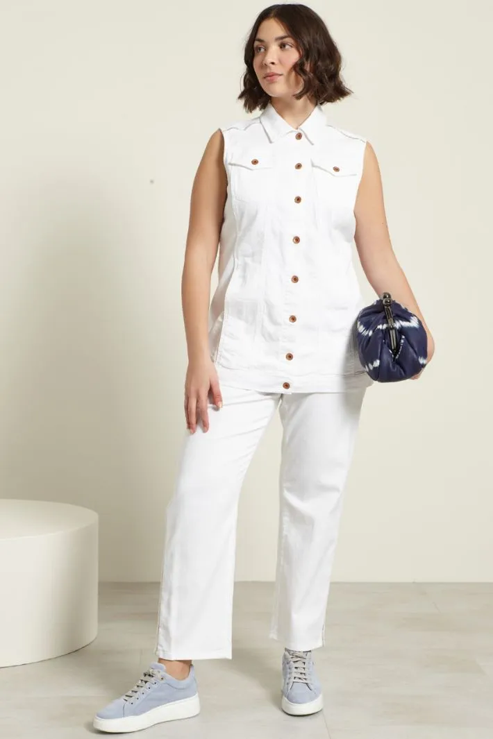 Gilet in denim con strass